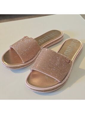 Juicy Couture Sparkling Pink Slide Sandals